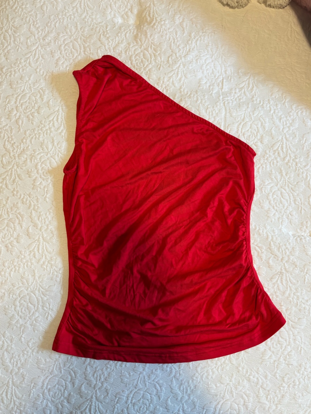 Red One-Shoulder Women's Top